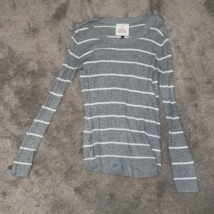 Woman’s Small Gray & White Striped Sweater